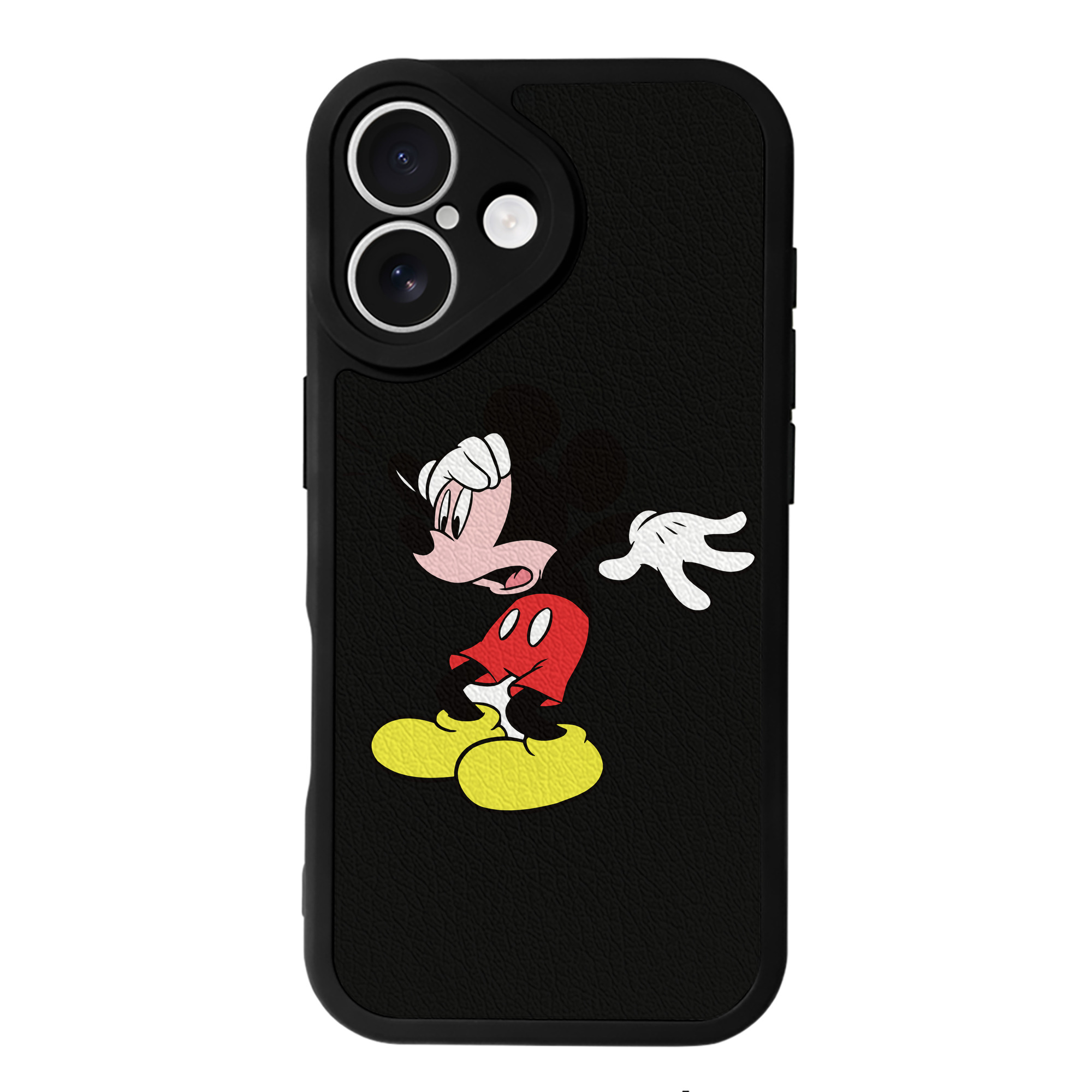 （画像用） ミッキーマウス Mickey Mouse 【iPhone 16シリーズ対応】シリコンスマホケース（レザー調） 材質：シリコン